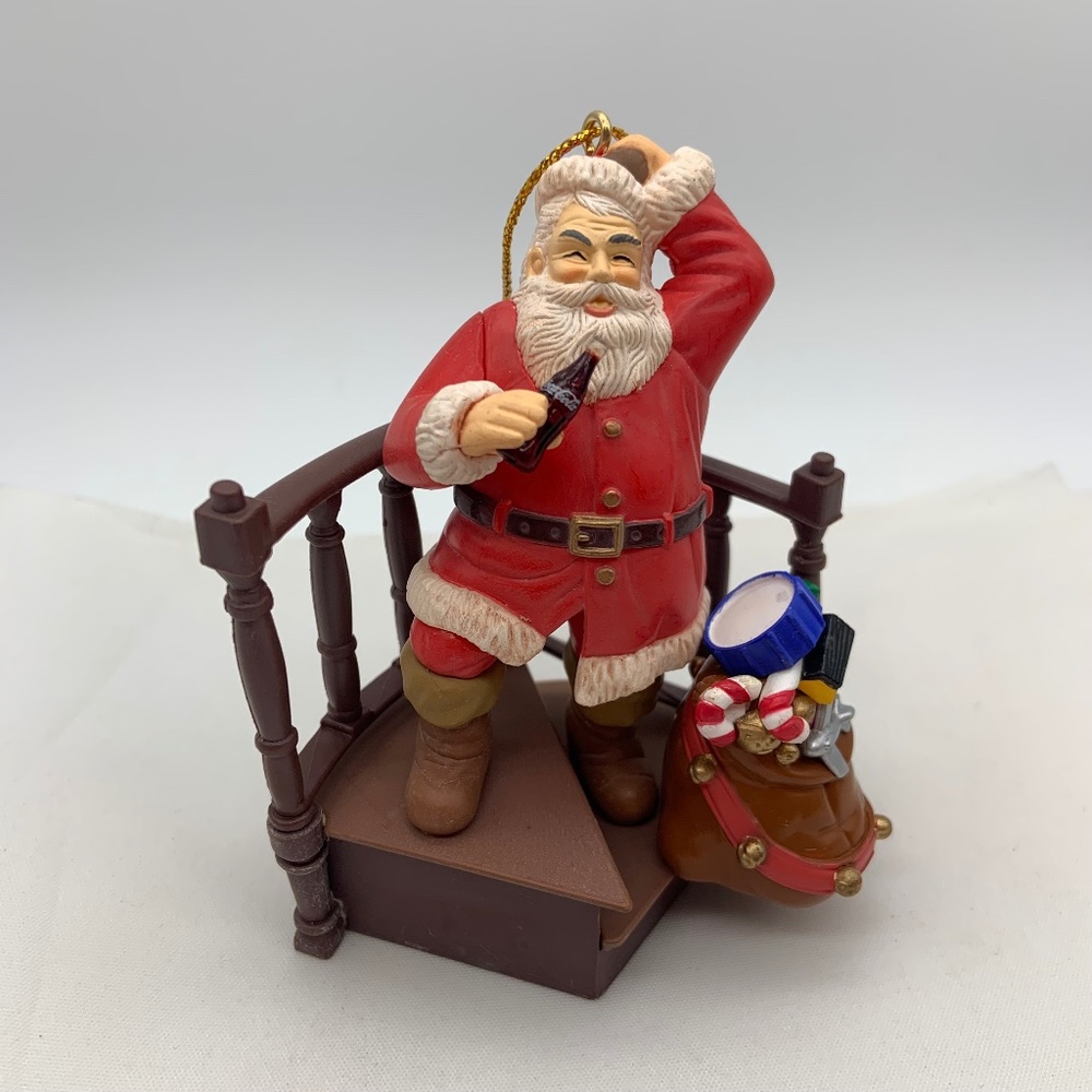 Vintage Coca-Cola Trim-A-Tree Collection Santa & Presents Christmas Ornament